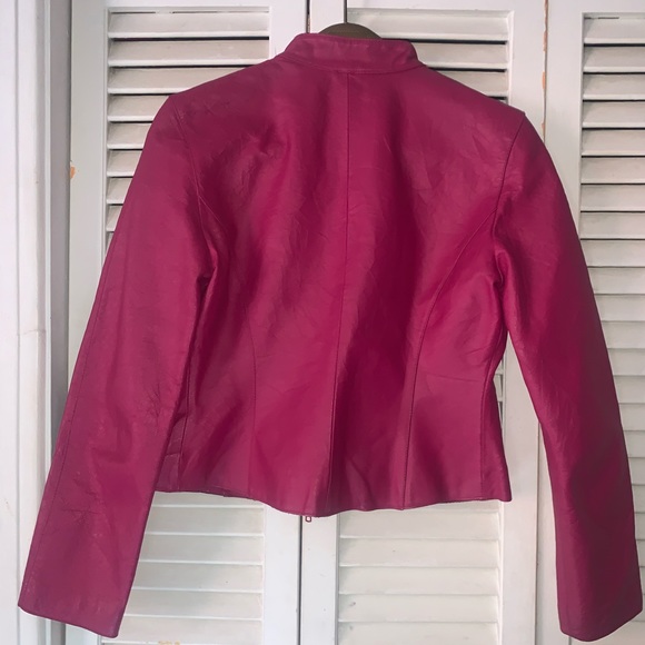 Pink vintage real leather jacket - Picture 2 of 5